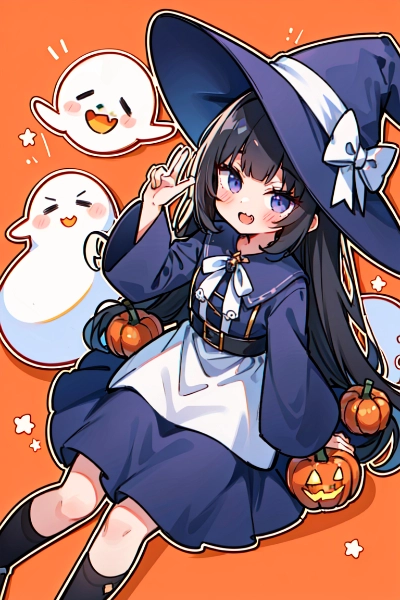 ハロウィン black hair