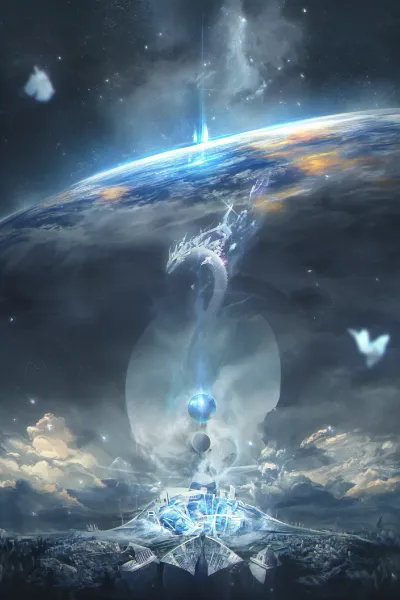 天空の守護龍と光の都市