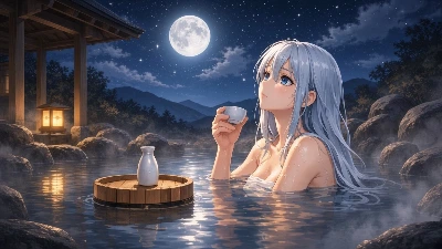 露天風呂の日本酒
