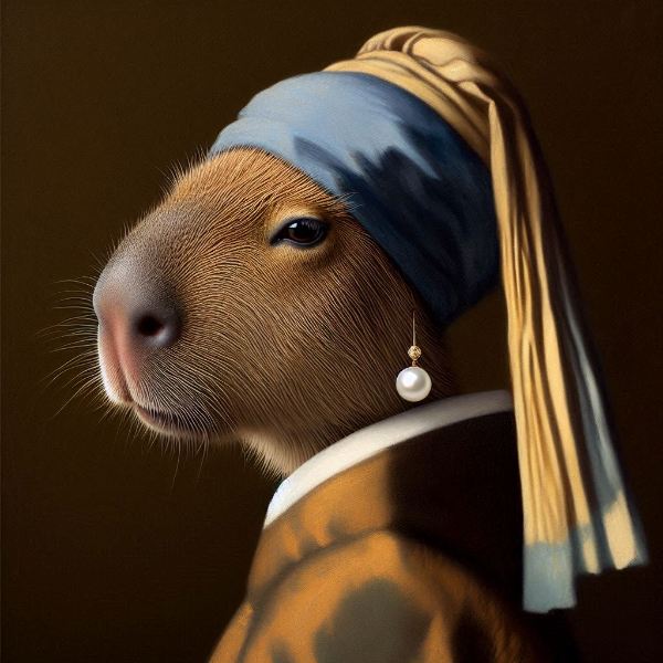 真珠の耳飾りのカピバラ