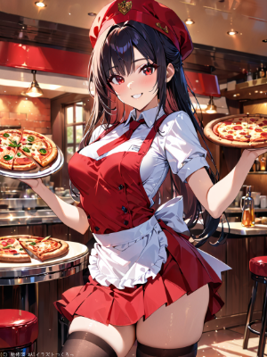 ピザ屋にて
