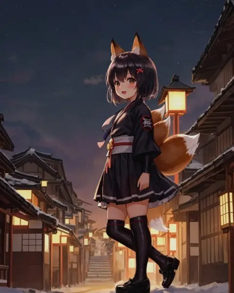 小さな和風な狐娘さんたち