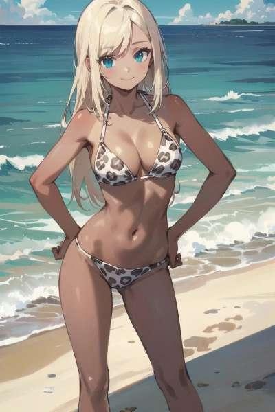 褐色水着ギャル