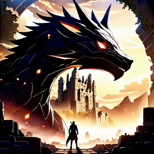 悠久の廃城と黒竜