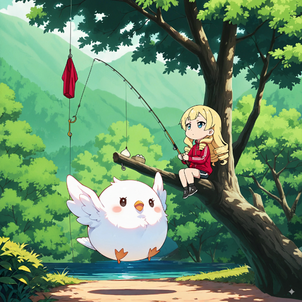 針と糸でご飯をゲット♪