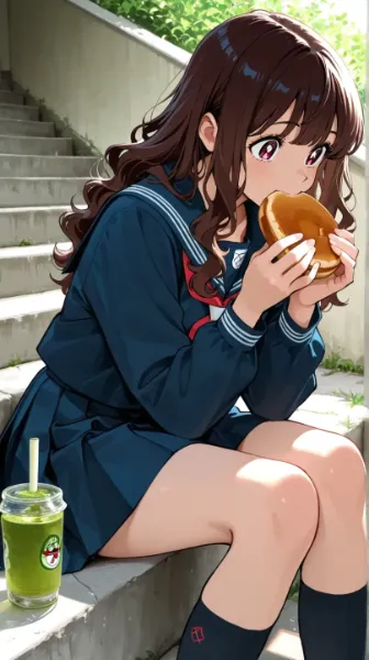 ドラ焼きと抹茶ラテ