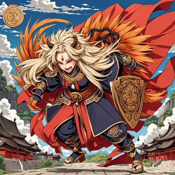 炎髪の鬼将軍(女性)(シーサーには角は無い)(ココセ)