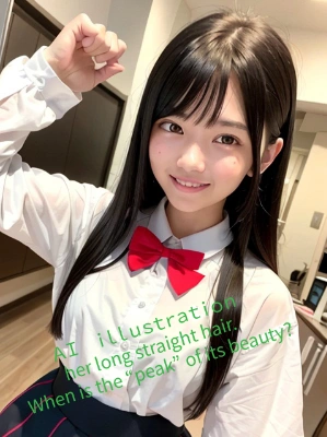 ストレートロングの黒髪美少女