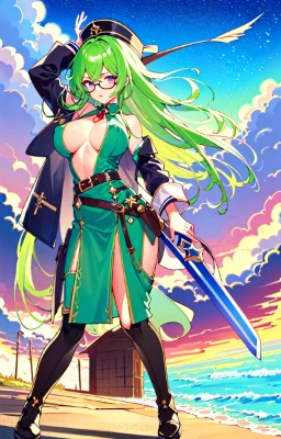 green hair