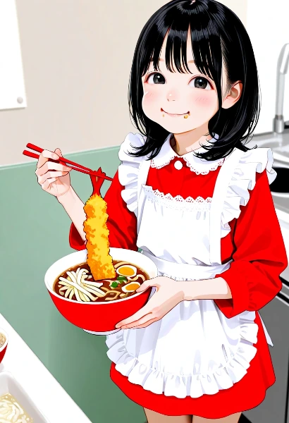 お昼は天ぷらうどん