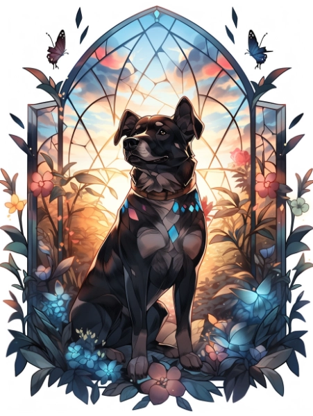ステンドグラスドッグ