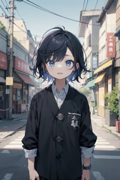 通学路の少年