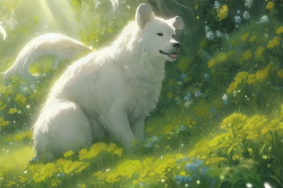 緑と犬
