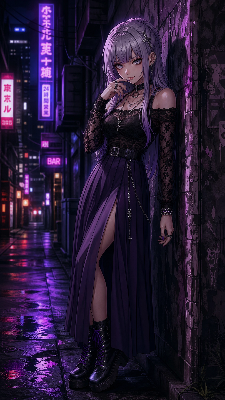 黒レースとロングスカート（しおん）