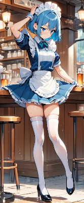 早朝のいそがしいウエイトレスさん