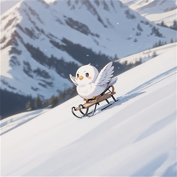 【10秒動画】ソリ滑りだよ！白雀ちゃん