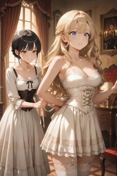 黒髪＆ブロンド・コルセット