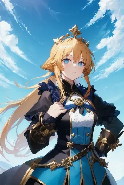 すり抜けてきた、青空の擬人化少女・その１（３枚）