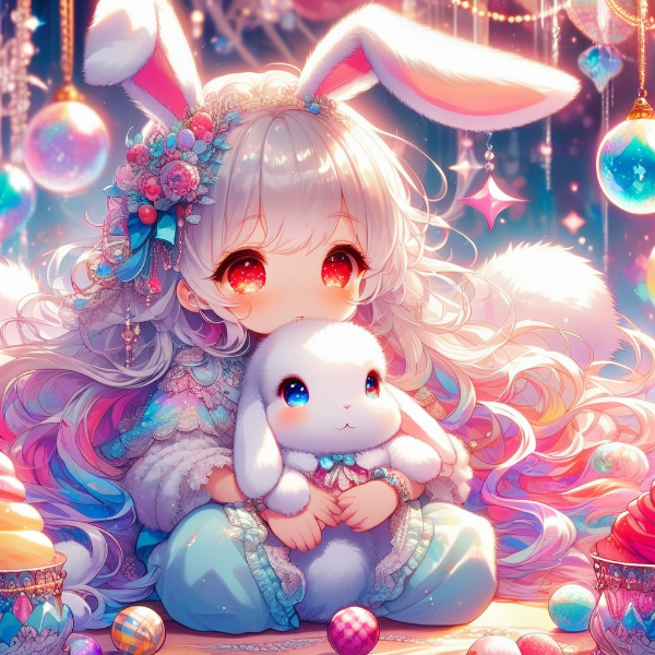 ふわふわの白兎