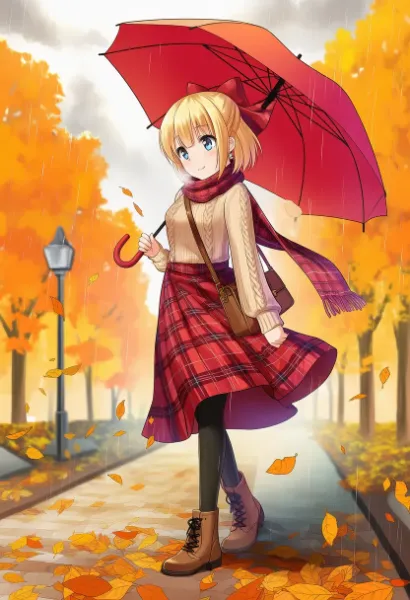 秋のあめだねー