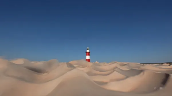 砂漠の海の灯台