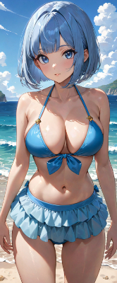 良きスタイルの青髪さん