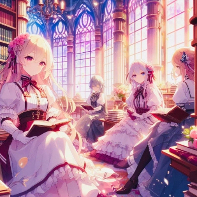 幻想的な図書室