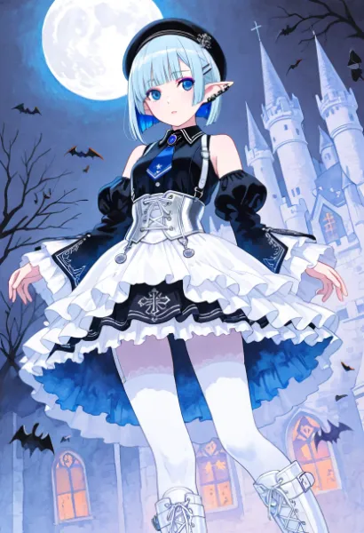 尖塔の影に沈む少女の輪郭