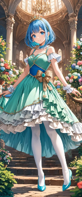 ドレス姿の青髪さん