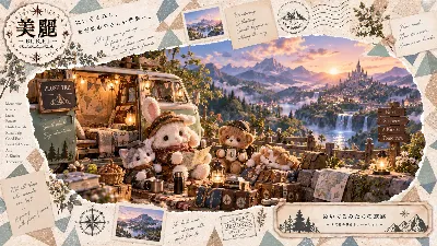 ぬいぐるみ探検隊の夕暮れ冒険