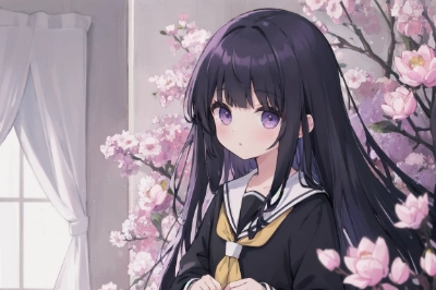 桜と窓辺