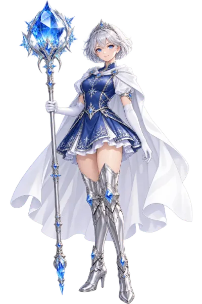 魔法少女スターライト・スノーの立ち絵・三面図