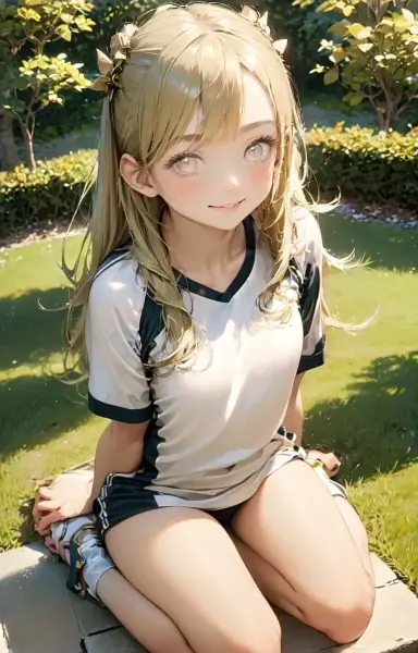 公園で佇む金色の髪の少女