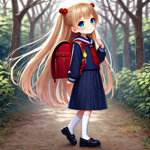 セーラー服姿の金髪少女