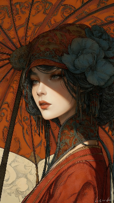 赤と影のエレガンス／スマホ壁紙アーカイブ