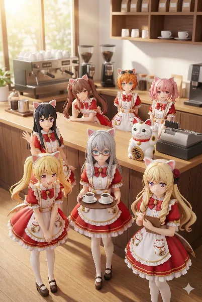 Cafe「マネキねこ」（おま好きガールズ × 招き猫）