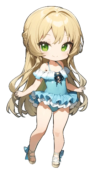 ちびキャラ水着の少女