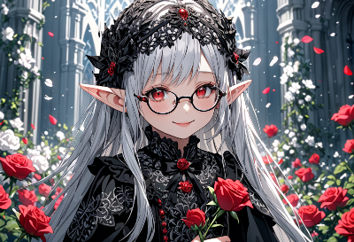 黒薔薇の庭で囁く銀髪の秘密