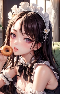 ドーナツとメイドさん