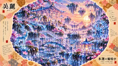 水のヴェールに包まれた桜の王国
