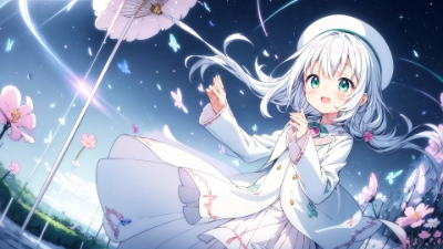 コスモスと少女