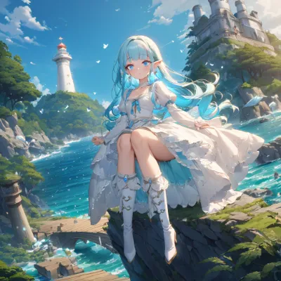 青い空と海
