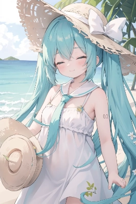 海辺のかわいい女の子