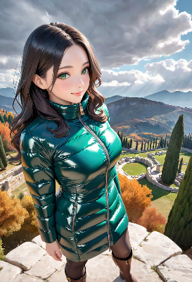 ツヤツヤダウンコート