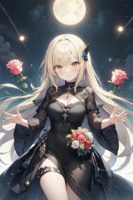 月の少女は薔薇も似合う