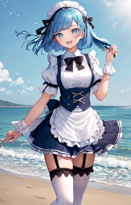 夏の青髪さん