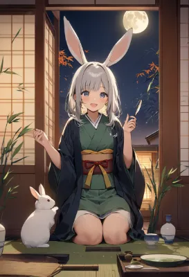 月夜のうさぎと秋のひととき