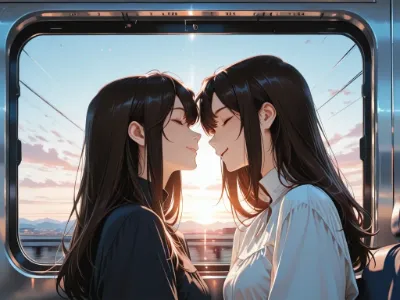 （※百合あり）二人が見つめ合う夕焼けの瞬間
