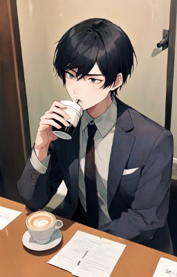 Man drinking coffee