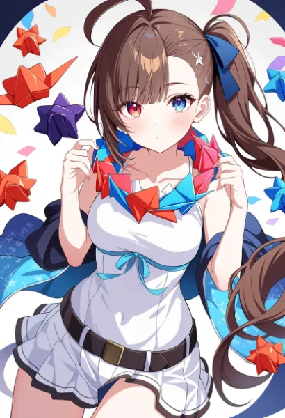 こっちの折り紙と、あちらのリースの飾り物を